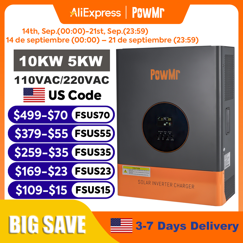 Split Phase Inverter 10Kw 110V 220V - Inversor de Fase Dividida PowMr de