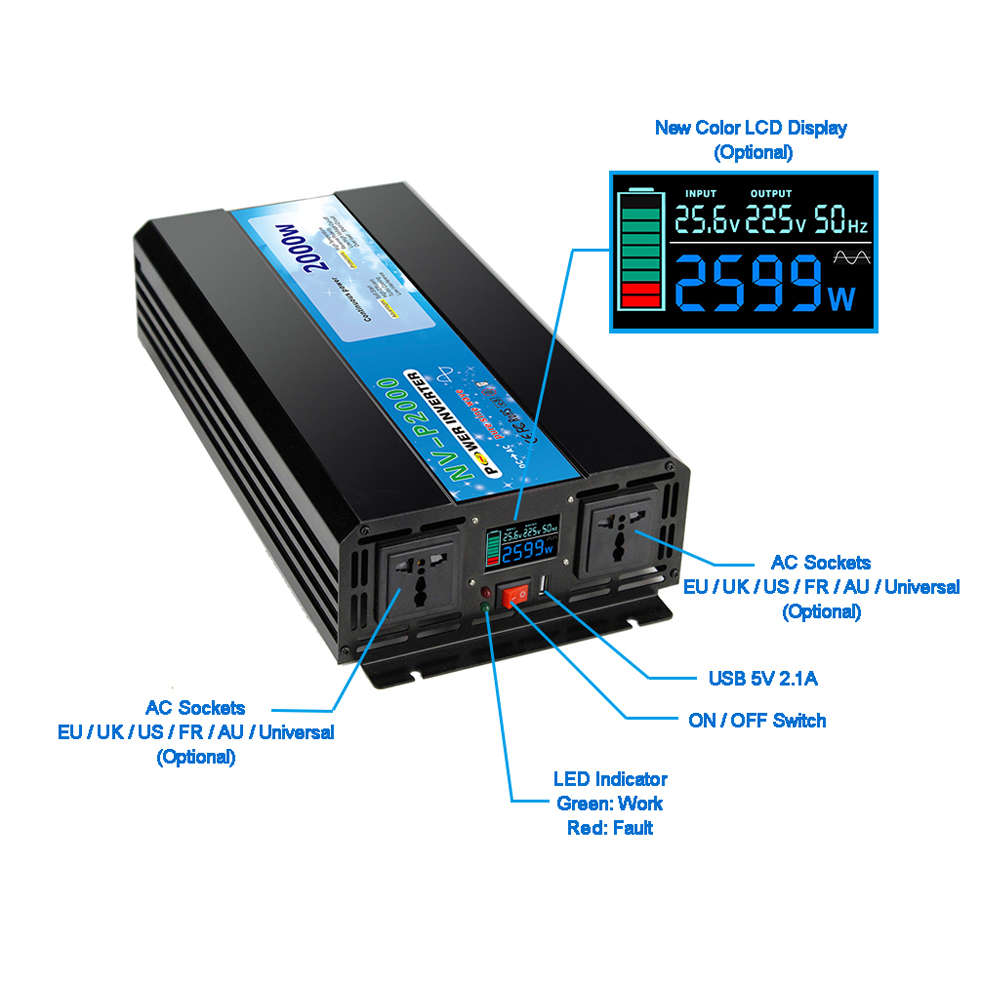 Inversor de Corriente de 5000W - Pure Sine Wave Inverter 5000W 48V 220V reseña y precio